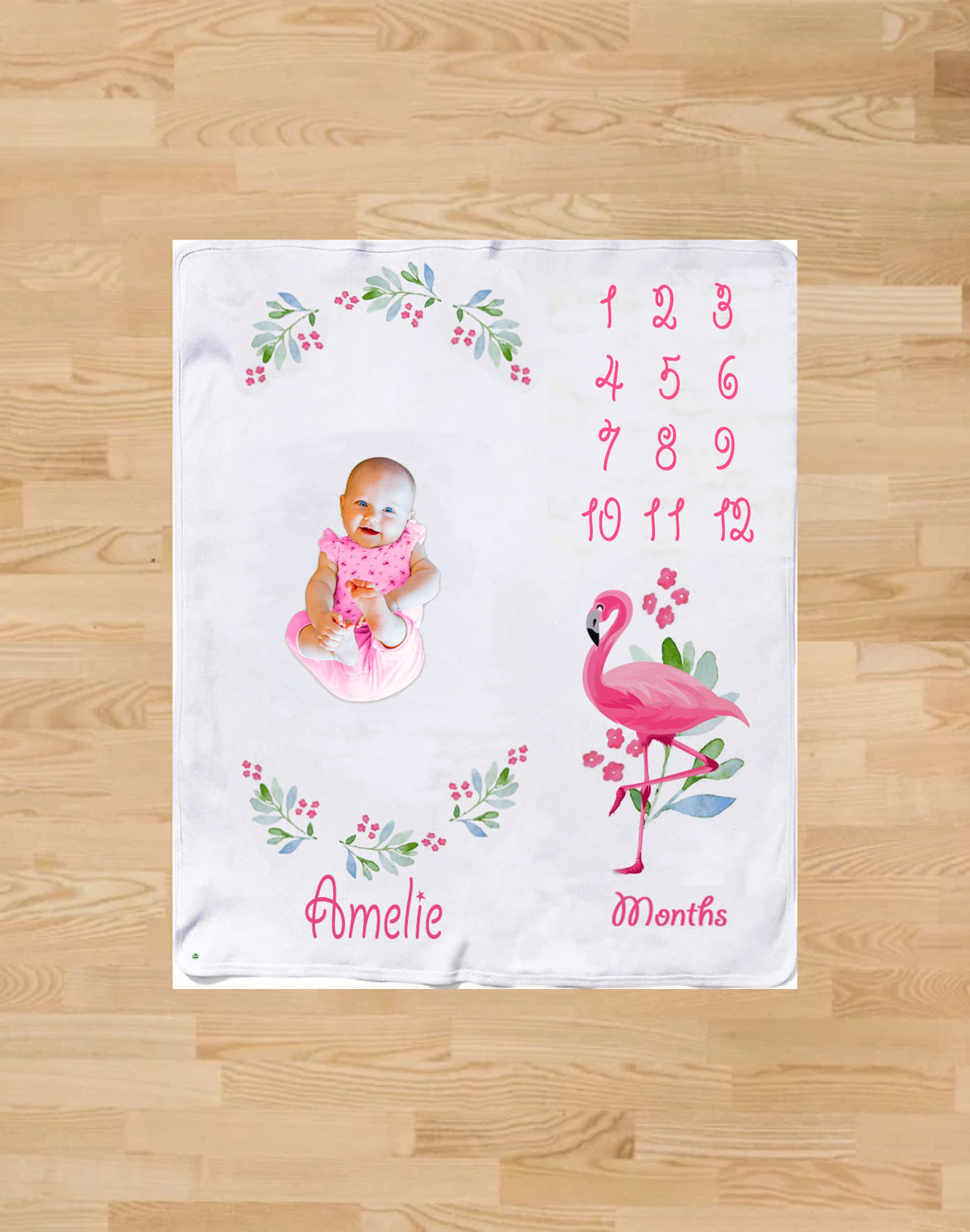 Baby Flamingo Milestone Blanket