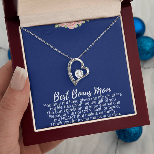 Best Bonus Mom Love Heart Necklace