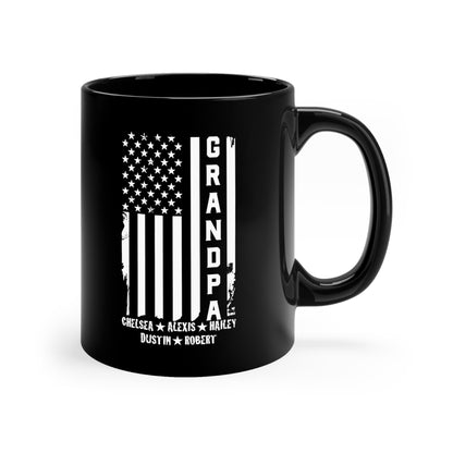 Grandpa Veteran Coffee Cup Fathers Day with Grandkids Names