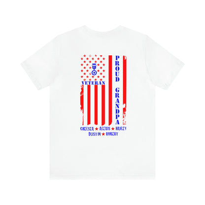 Veteran Grandpa Shirt T-Shirt Red & Blue USA Flag Day Gift for Air Force Navy Marine Army