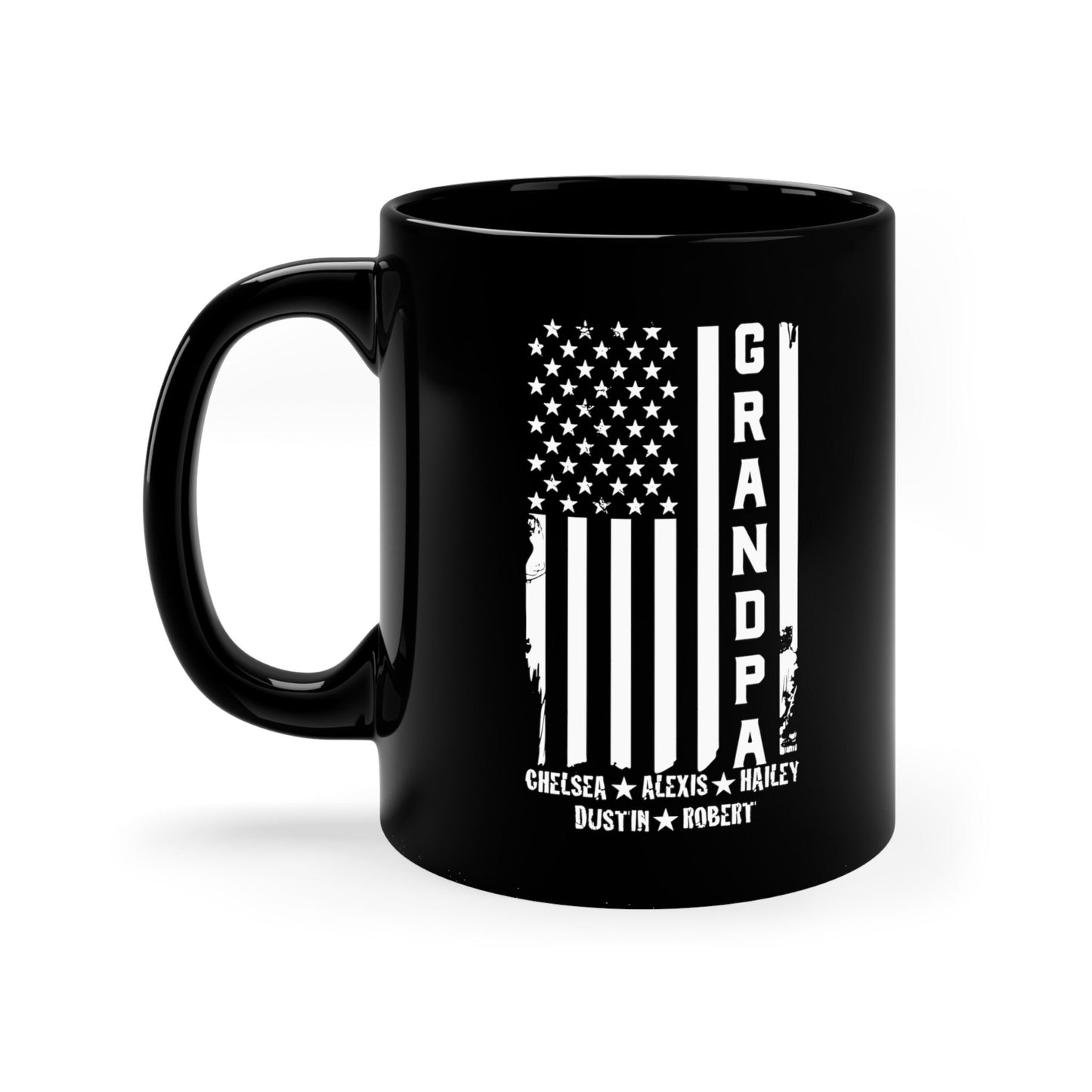 Grandpa Veteran Coffee Cup Fathers Day with Grandkids Names