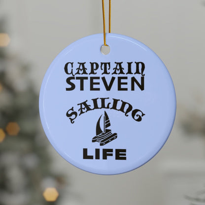 Personalized nautical ornament Sailing Captain  Gift Boat Owner Custom present New Boating Decor Dads Holiday Anchor Couple Unique Keepsake