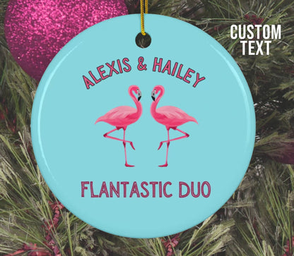 Personalized best friend pinky ornament Flamingo Mom Christmas Gift Flamingo Lover Keepsake Present For her Family