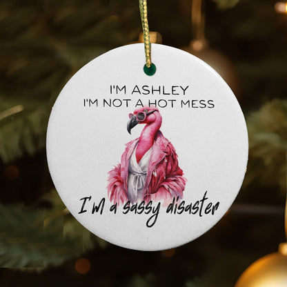 Personalized Sarcastic pink ornament Funny Flamingo Lover Present Mom Christmas Gift  Sassy Women Keepsake Cute for Friend Unique Decor 2023