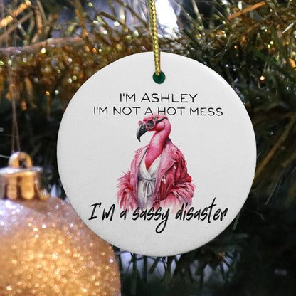 Personalized Sarcastic pink ornament Funny Flamingo Lover Present Mom Christmas Gift  Sassy Women Keepsake Cute for Friend Unique Decor 2023