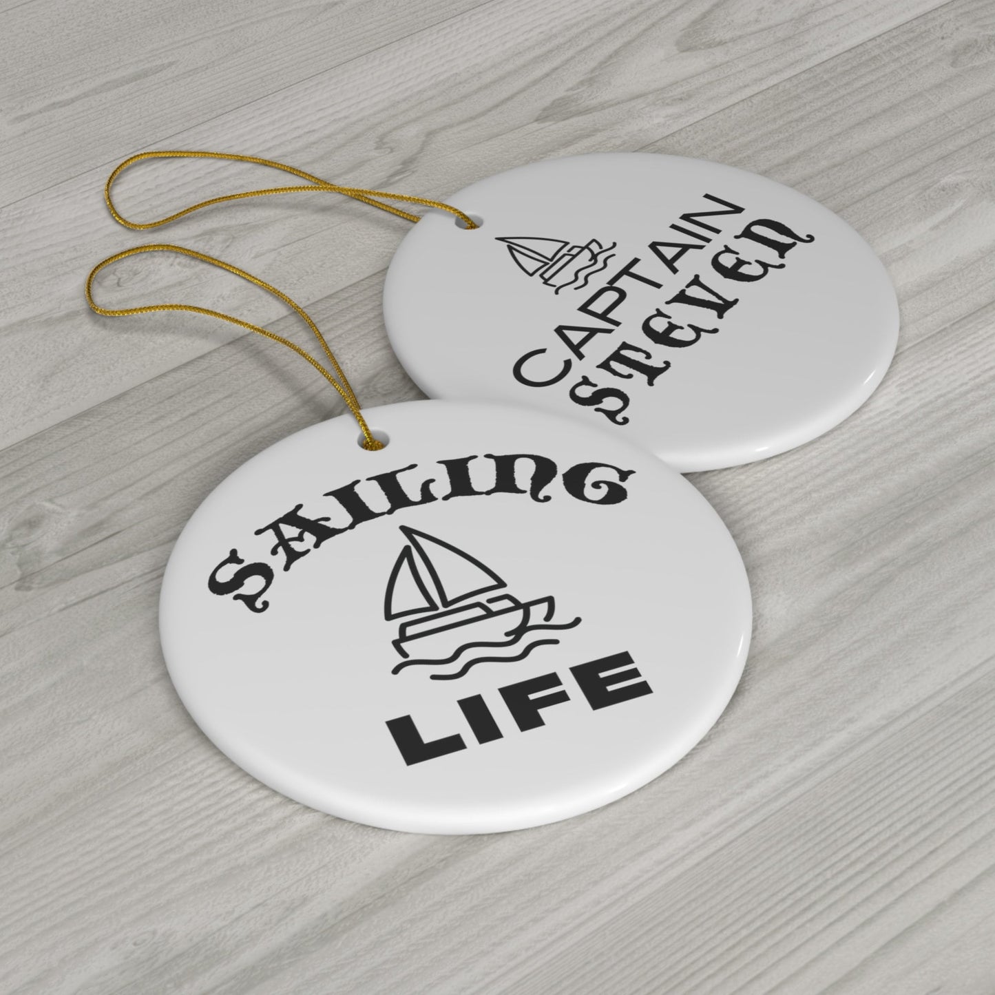 Personalized Sailing Ornament Nautical Gift Boat Owner Custom Present Boating Decor Captain Dads Family Anchor Couple Unique Keepsake Photo