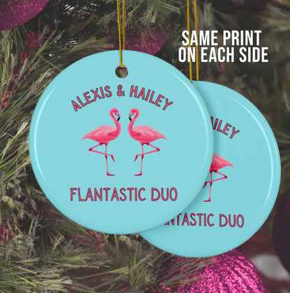 Personalized best friend pinky ornament Flamingo Mom Christmas Gift Flamingo Lover Keepsake Present For her Family