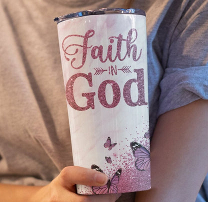 Sparkle Faith In God Changes Everything 20 oz Tumbler