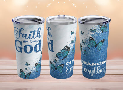 Sparkle Faith In God Changes Everything 20 oz Tumbler