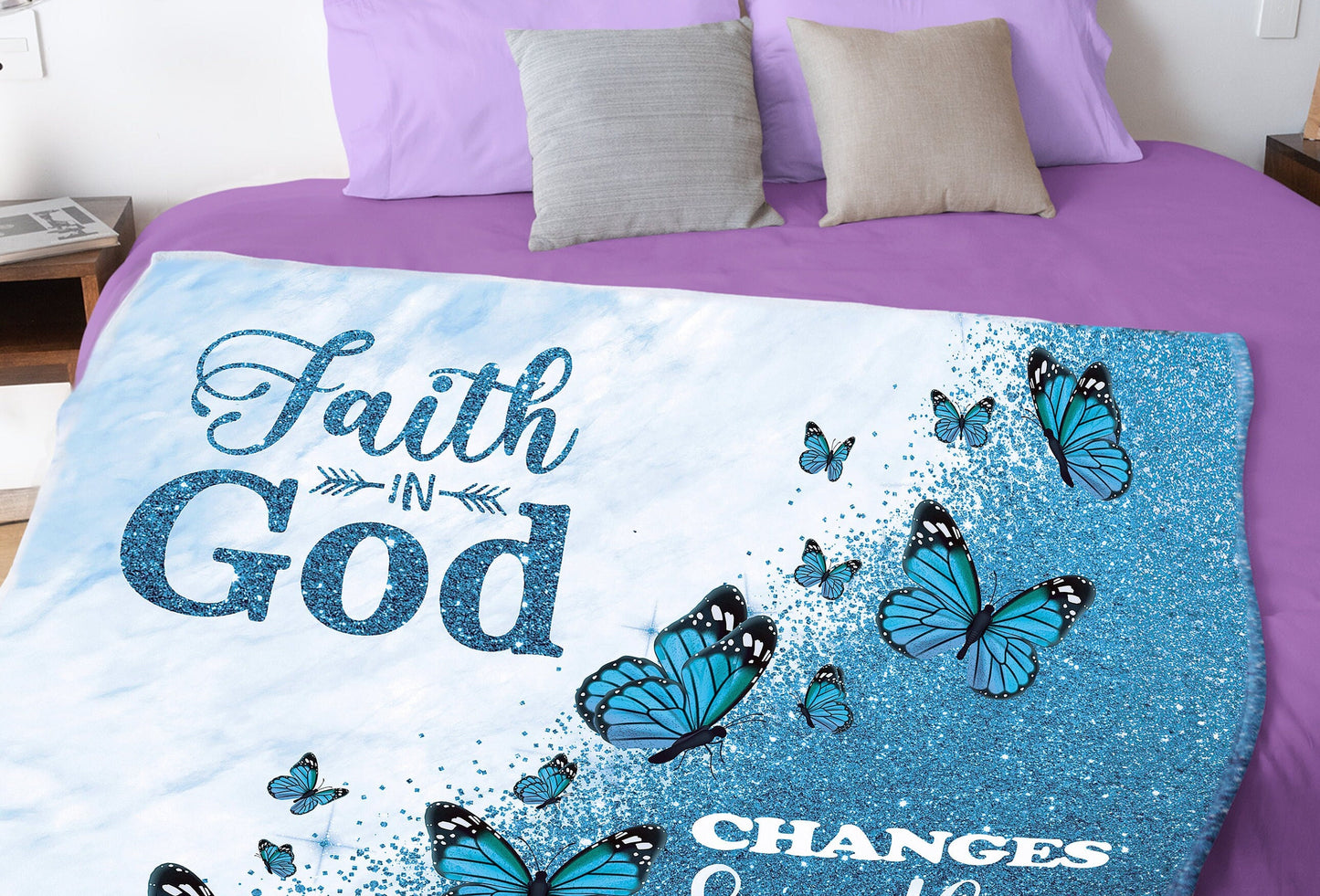 Have Faith In God Blanket Inspirational Gifts For Women Bible Christian Jesus Lover Religious Mom Grandma Daughter Aunt Sister Cousin Friend