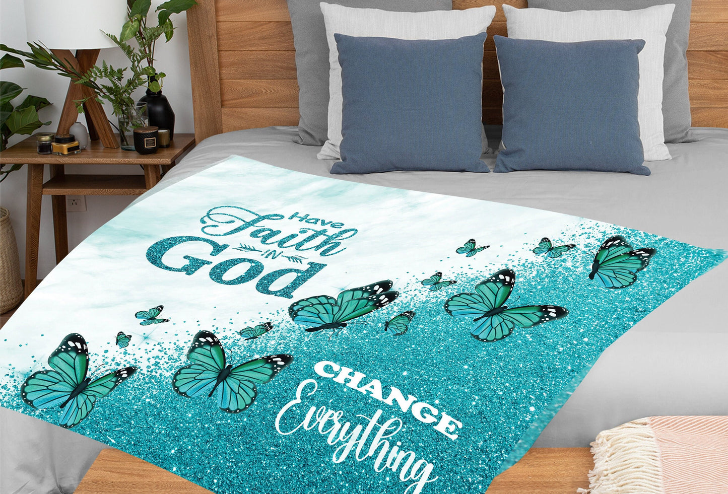 Have Faith In God Blanket Inspirational Gifts For Women Bible Christian Jesus Lover Religious Mom Grandma Daughter Aunt Sister Cousin Friend