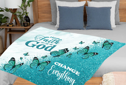 Have Faith In God Blanket Inspirational Gifts For Women Bible Christian Jesus Lover Religious Mom Grandma Daughter Aunt Sister Cousin Friend