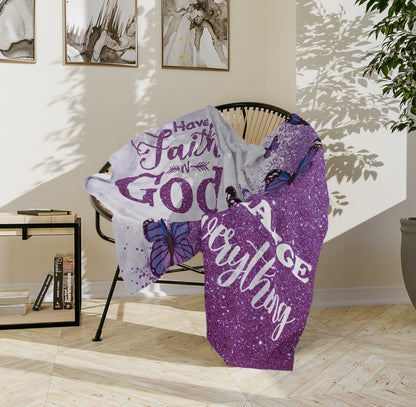 Have Faith In God Blanket Inspirational Gifts For Women Bible Christian Jesus Lover Religious Mom Grandma Daughter Aunt Sister Cousin Friend