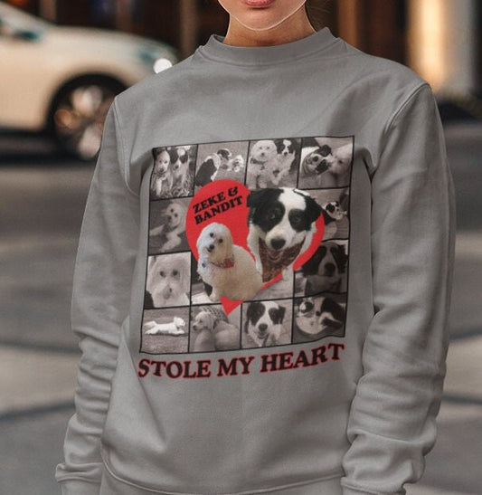 Personalized Dog Bootleg Sweatshirt, Custom Dog Shirt, Pet Portrait T-shirt, Cat Horse Valentine gift for Teen Mom Aunt Love Kid