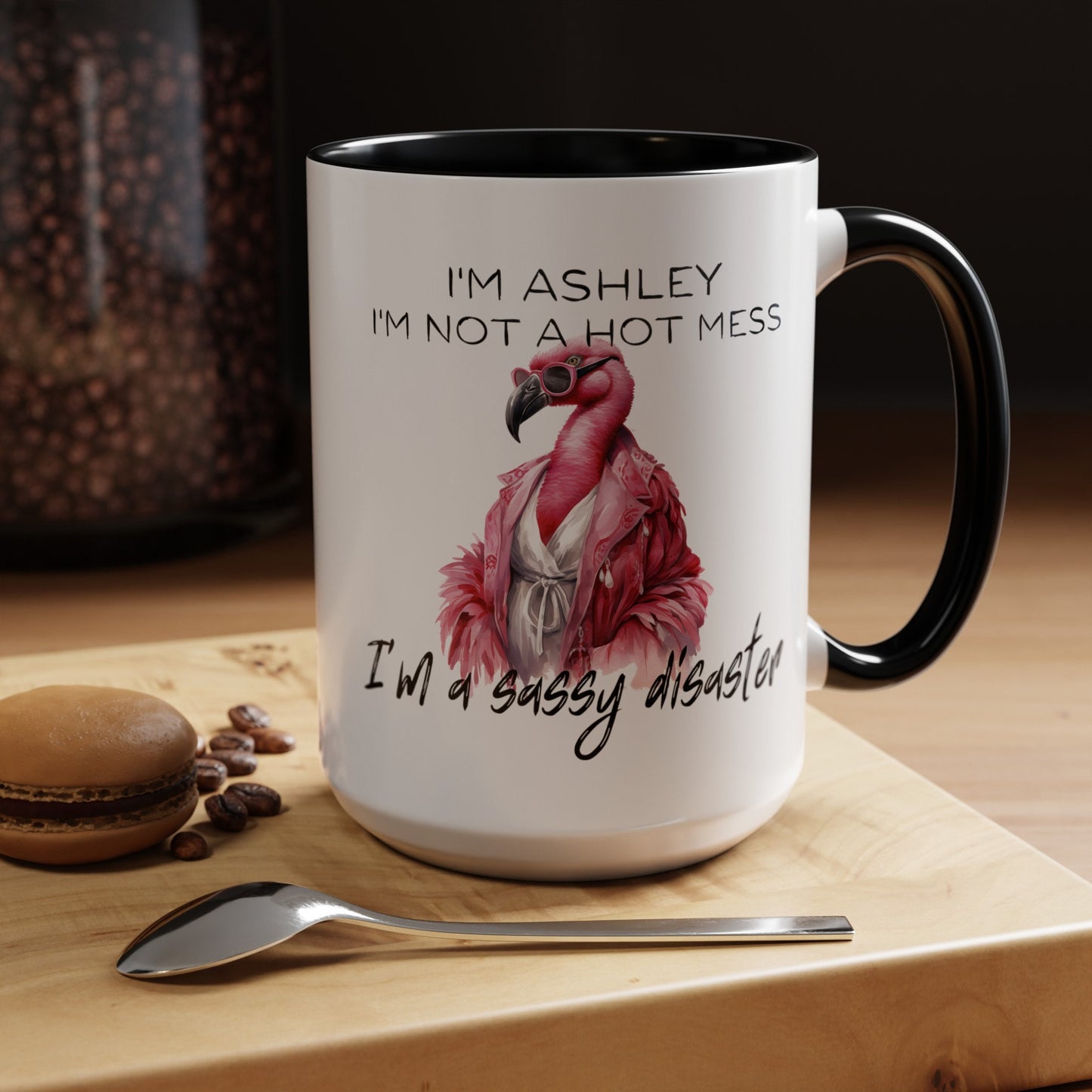 Flamingo Sassy Disaster Mug, Funny Gift Mug, Humorous Flamingo Mug, Sassy Quote Mug, Cute Animal Mug, Coffee Lovers Gift