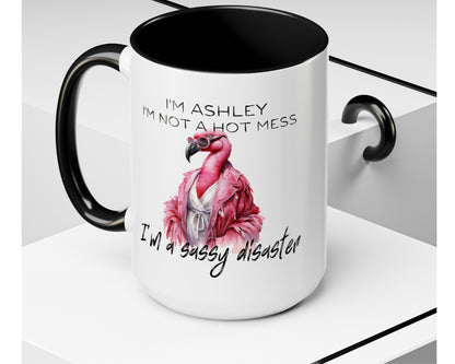 Flamingo Sassy Disaster Mug, Funny Gift Mug, Humorous Flamingo Mug, Sassy Quote Mug, Cute Animal Mug, Coffee Lovers Gift