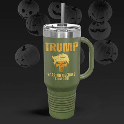 Trump Scaring Liberals Since 2016 Insulated 40 oz Travel Mug, Trumpunisher