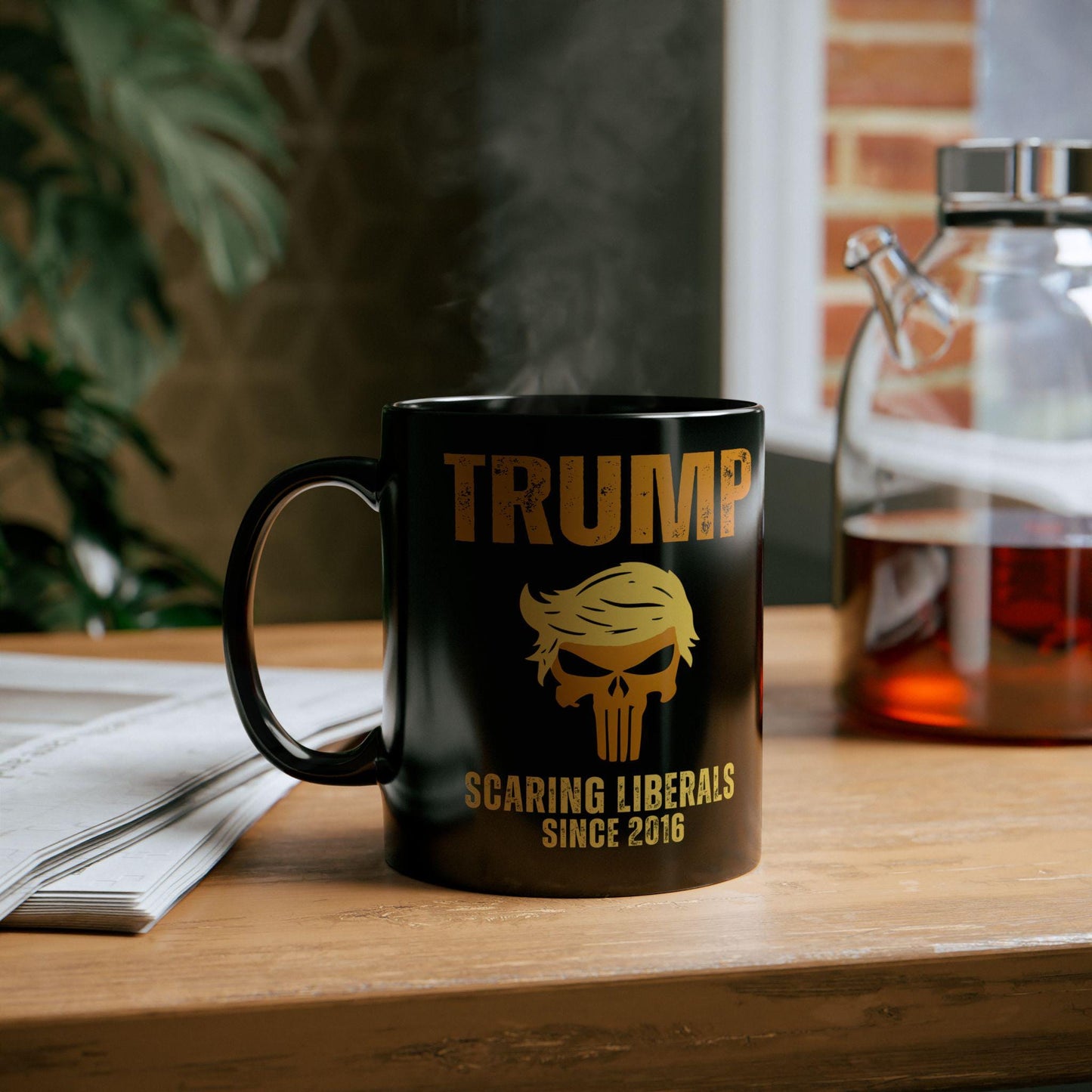 Trump Scaring Liberals Since 2016 Mug, Trumpunisher Bold Political Statement Proud Trump Supporter, Conservative Coffee Cup Funny Republican