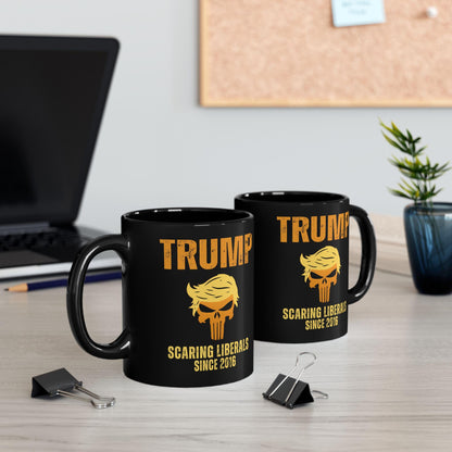 Trump Scaring Liberals Since 2016 Mug, Trumpunisher Bold Political Statement Proud Trump Supporter, Conservative Coffee Cup Funny Republican