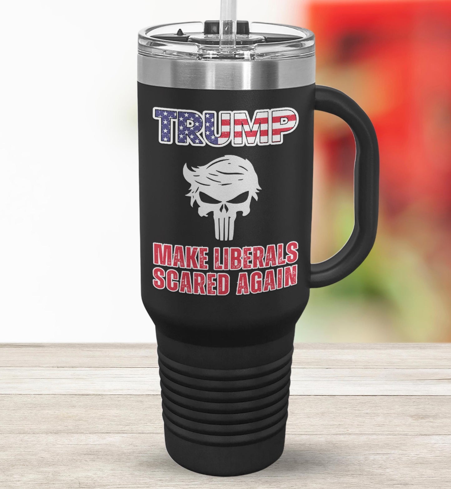 Trump Make Liberals Scared Again Tumbler, Political Insulated Travel Mug, Funny Patriot Conservative Gift, Trumpunisher Republican Drinkware