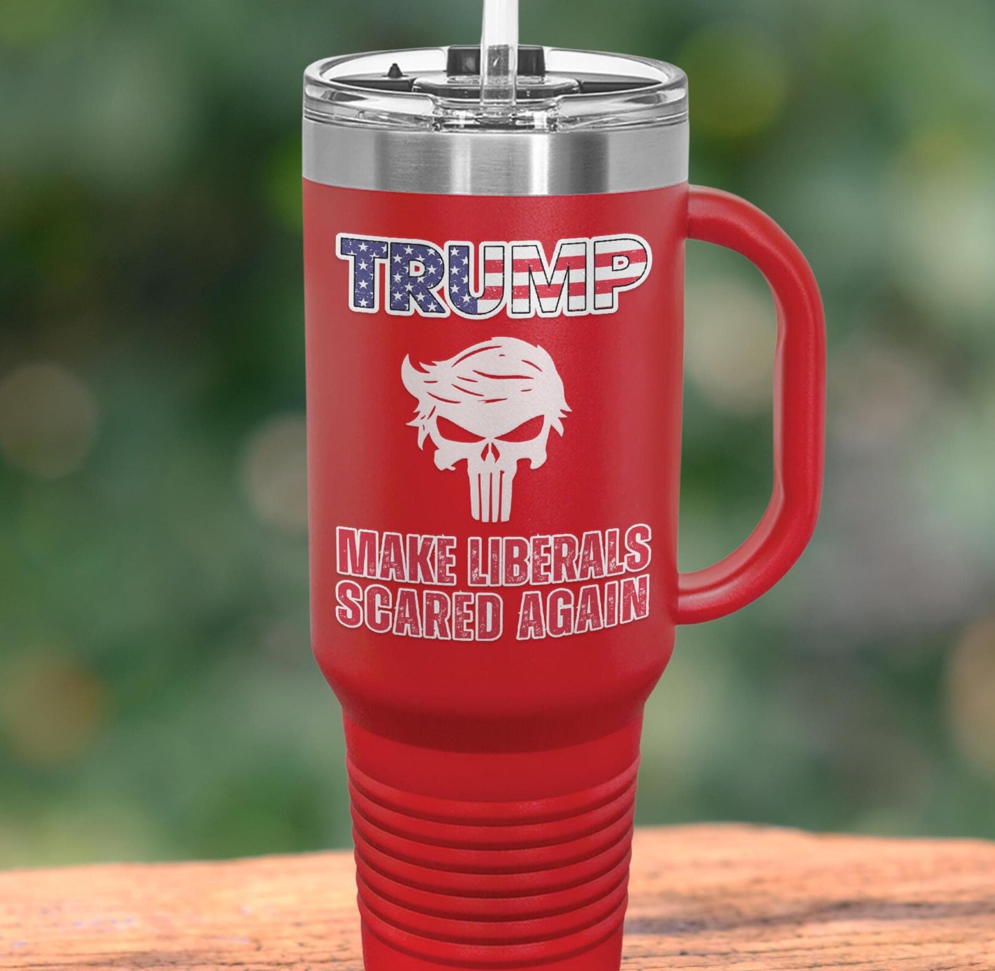 Trump Make Liberals Scared Again Tumbler, Political Insulated Travel Mug, Funny Patriot Conservative Gift, Trumpunisher Republican Drinkware